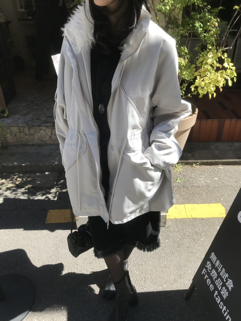 LOFN韓國代購女士新品推薦熱賣休閑人氣真品時尚長款棉服LOFN長款棉服