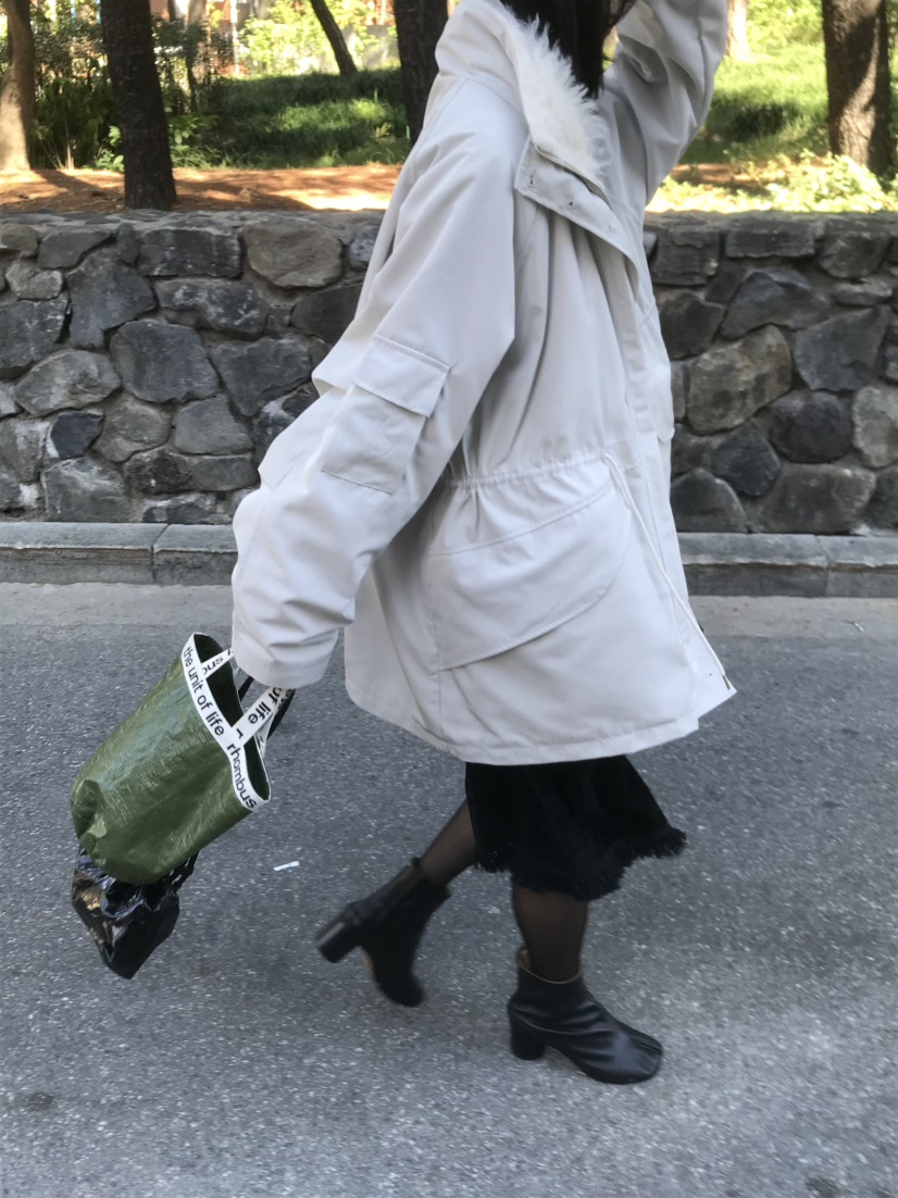 LOFN韓國代購女士新品推薦熱賣休閑人氣真品時尚長款棉服LOFN長款棉服