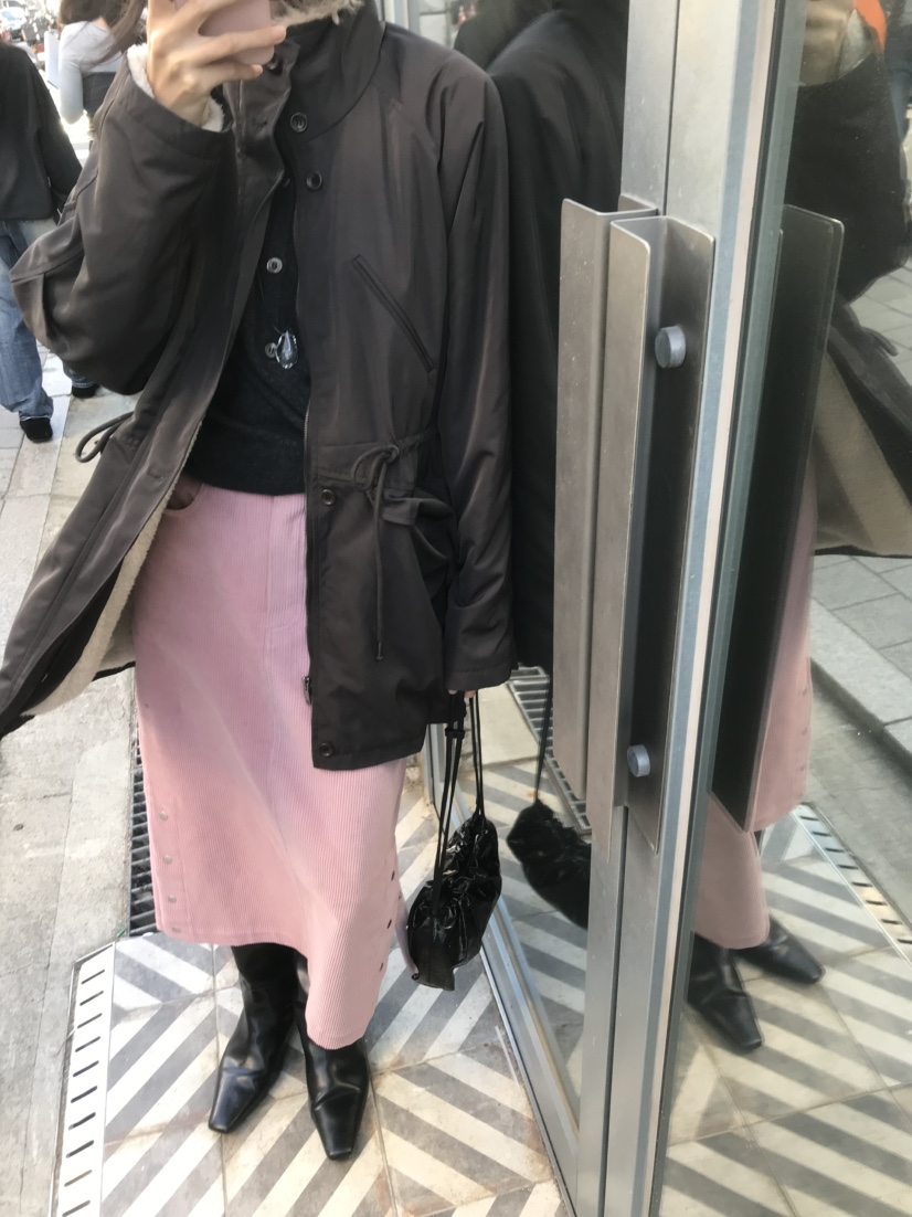 LOFN韓國代購女士新品推薦熱賣休閑人氣真品時尚長款棉服LOFN長款棉服