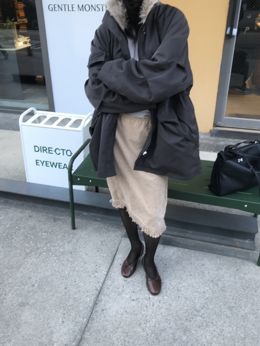 LOFN韓國代購女士新品推薦熱賣休閑人氣真品時尚長款棉服LOFN長款棉服