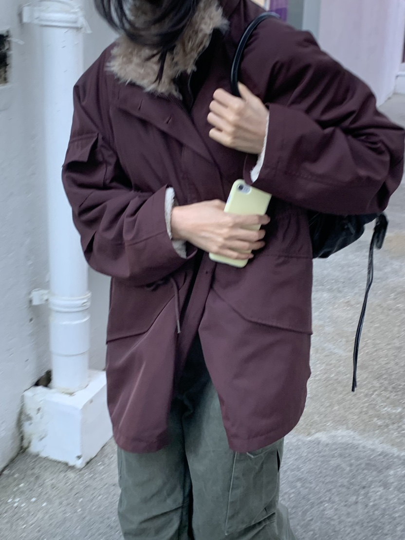 LOFN韓國代購女士新品推薦熱賣休閑人氣真品時尚長款棉服LOFN長款棉服