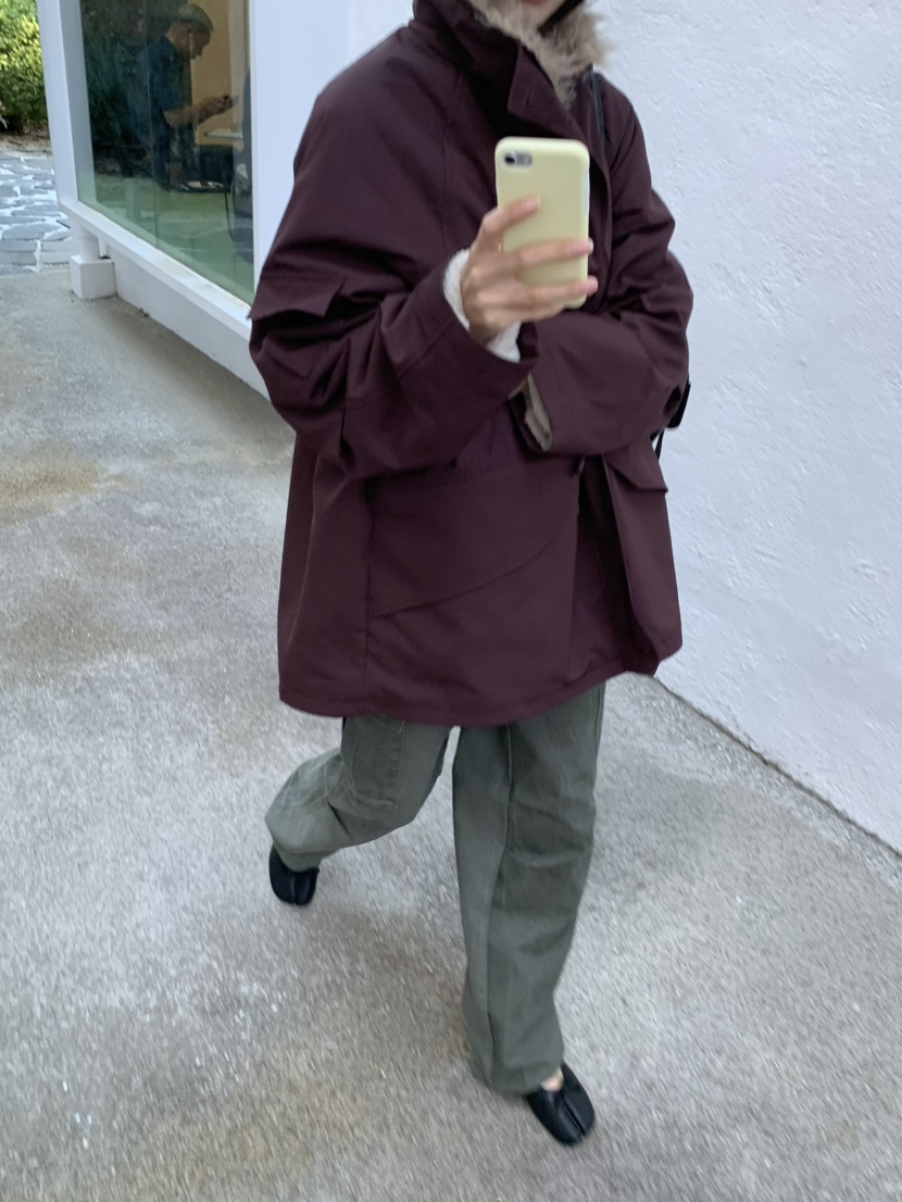 LOFN韓國代購女士新品推薦熱賣休閑人氣真品時尚長款棉服LOFN長款棉服