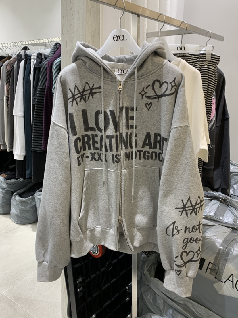 EYEL韓國直郵女裝新品時尚休閑人氣真品熱賣推薦衛衣連帽衫EYEL衛衣圖色1