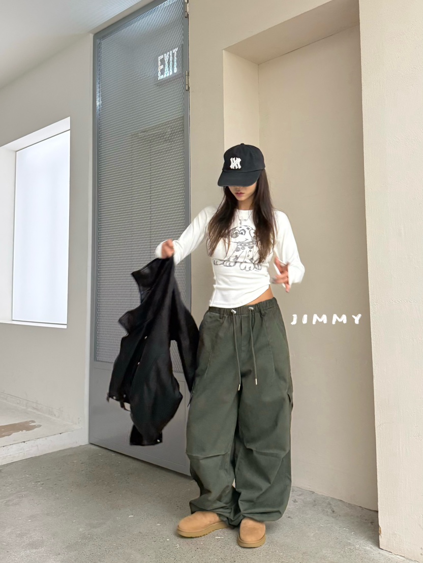 JIMMY東大門實拍女士新款真品熱賣休閑人氣長袖T恤抓絨狗狗JIMMY/REMAKE長袖T恤
