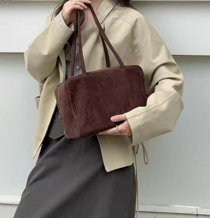 TROUVAILLE東大門代購女士新款推薦熱賣真品單肩斜跨包麂皮TROUVAILLE單肩/斜跨包