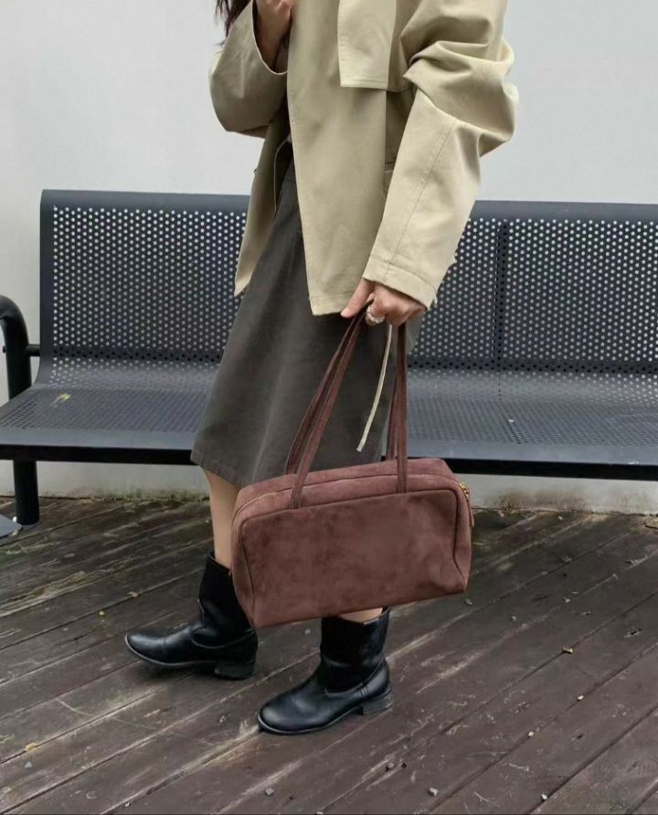 TROUVAILLE東大門代購女士新款推薦熱賣真品單肩斜跨包麂皮TROUVAILLE單肩/斜跨包