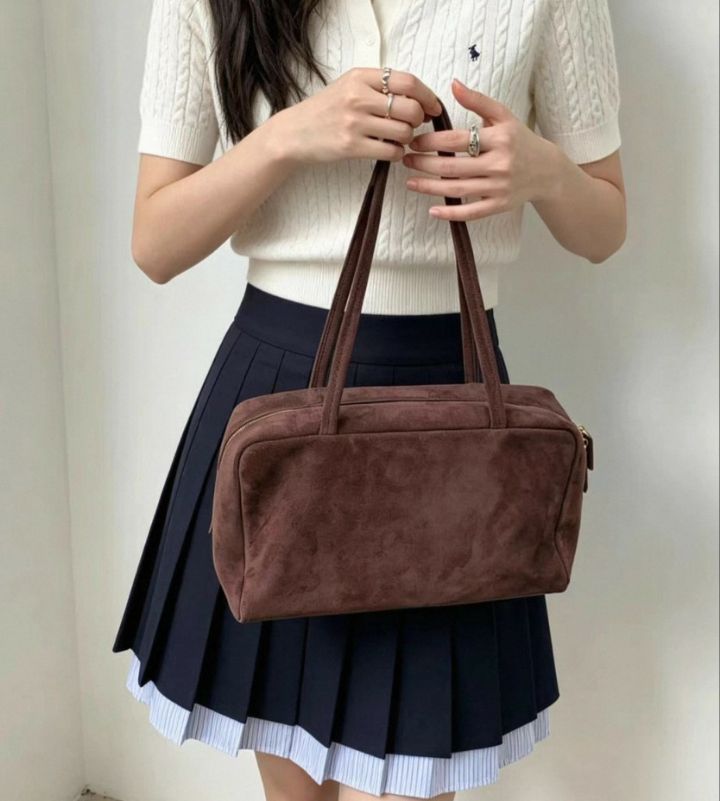 TROUVAILLE東大門代購女士新款推薦熱賣真品單肩斜跨包麂皮TROUVAILLE單肩/斜跨包
