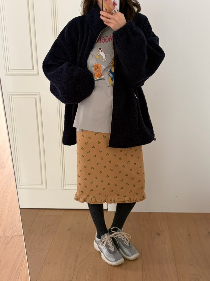 PEBBLE韓國代購女裝新款休閑推薦時尚人氣半身裙中短裙花朵PEBBLE半身裙/中短裙
