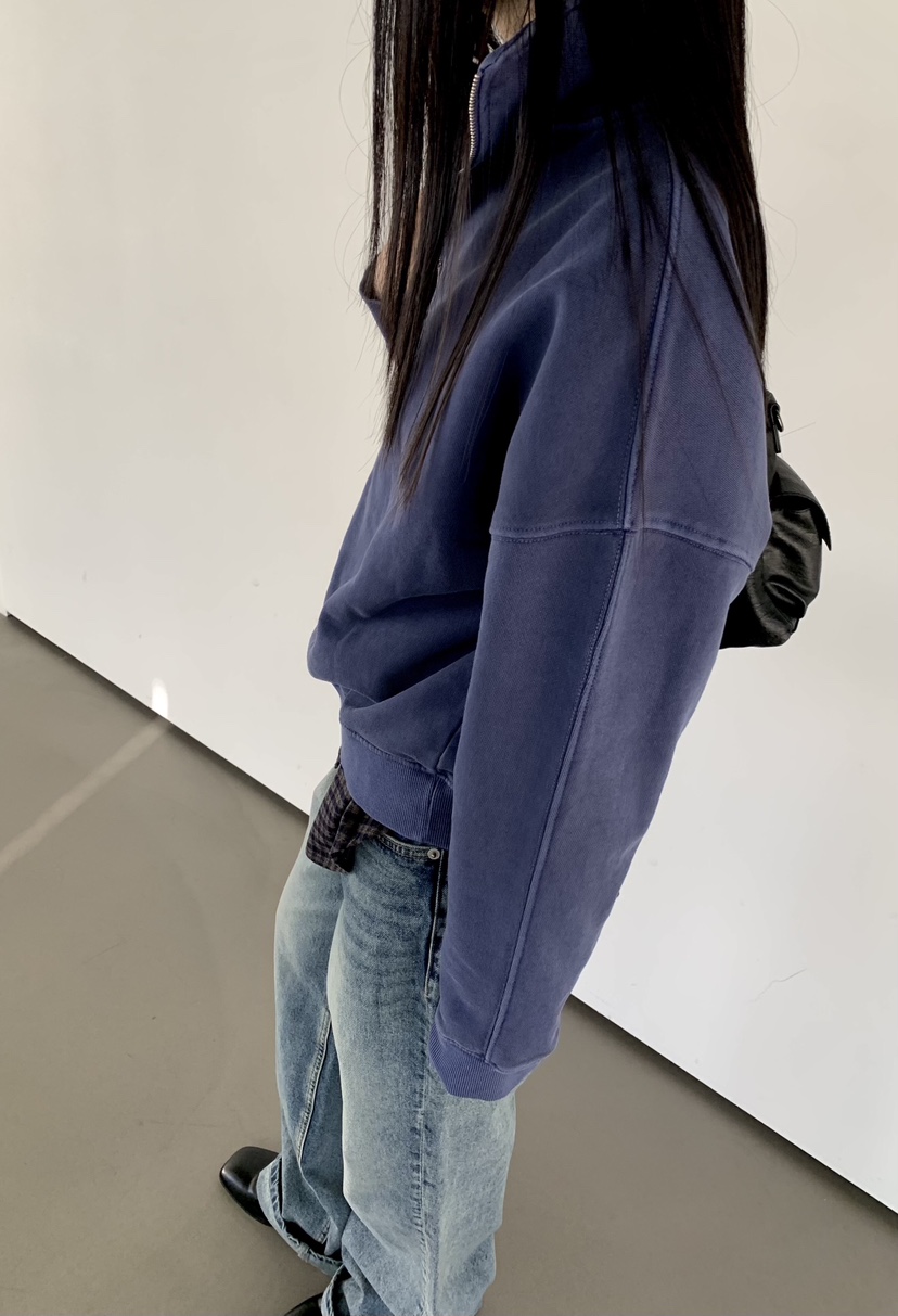 MUYBIEN東大門直郵女士新品休閑熱賣時尚人氣衛衣半拉鏈染色MUYBIEN衛衣