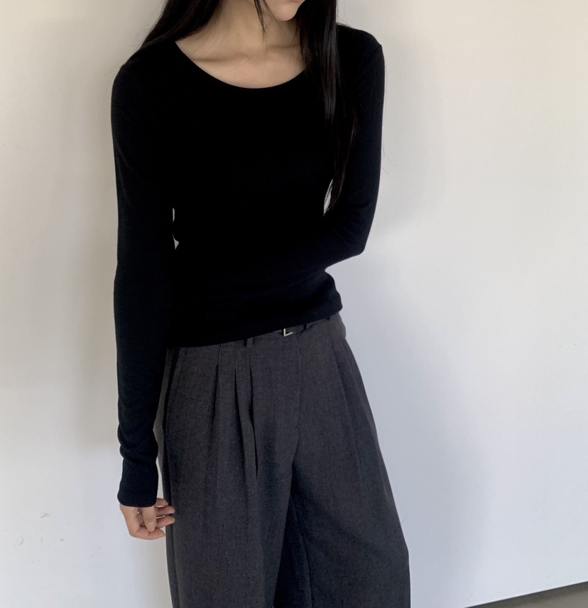 MUYBIEN東大門實拍女士新品人氣真品推薦休閑長袖T恤氨綸MUYBIEN長袖T恤