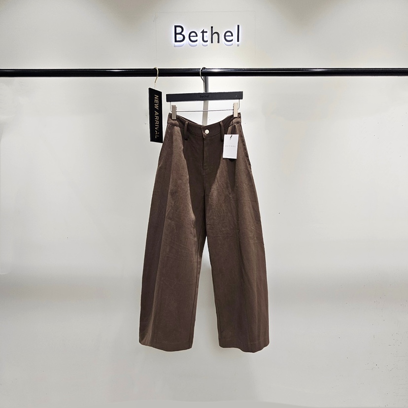 BETHEL韓國直郵女裝新品熱賣休閑人氣時尚休閑褲拉絨寬松Bethel休閑褲圖色1