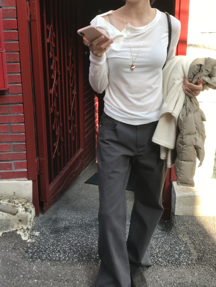 LOFN東大門代購女裝新款推薦熱賣時尚人氣真品休閑長袖T恤LOFN長袖T恤