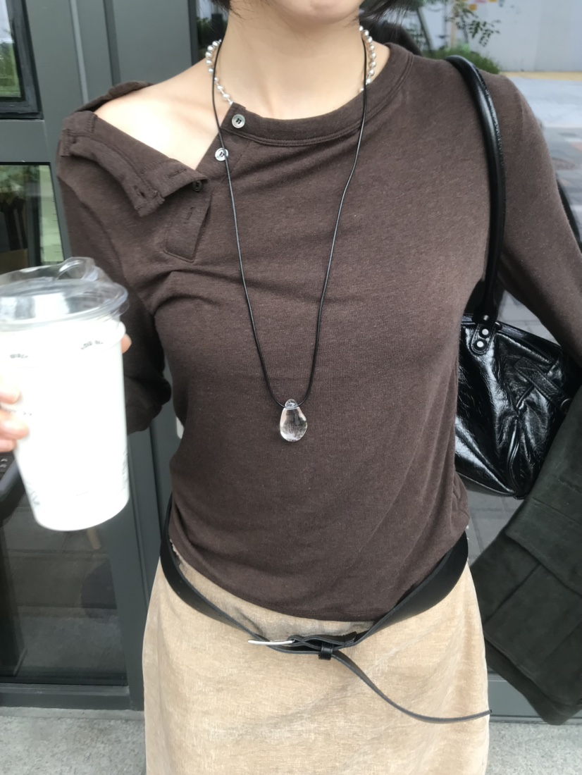 LOFN東大門代購女裝新款推薦熱賣時尚人氣真品休閑長袖T恤LOFN長袖T恤