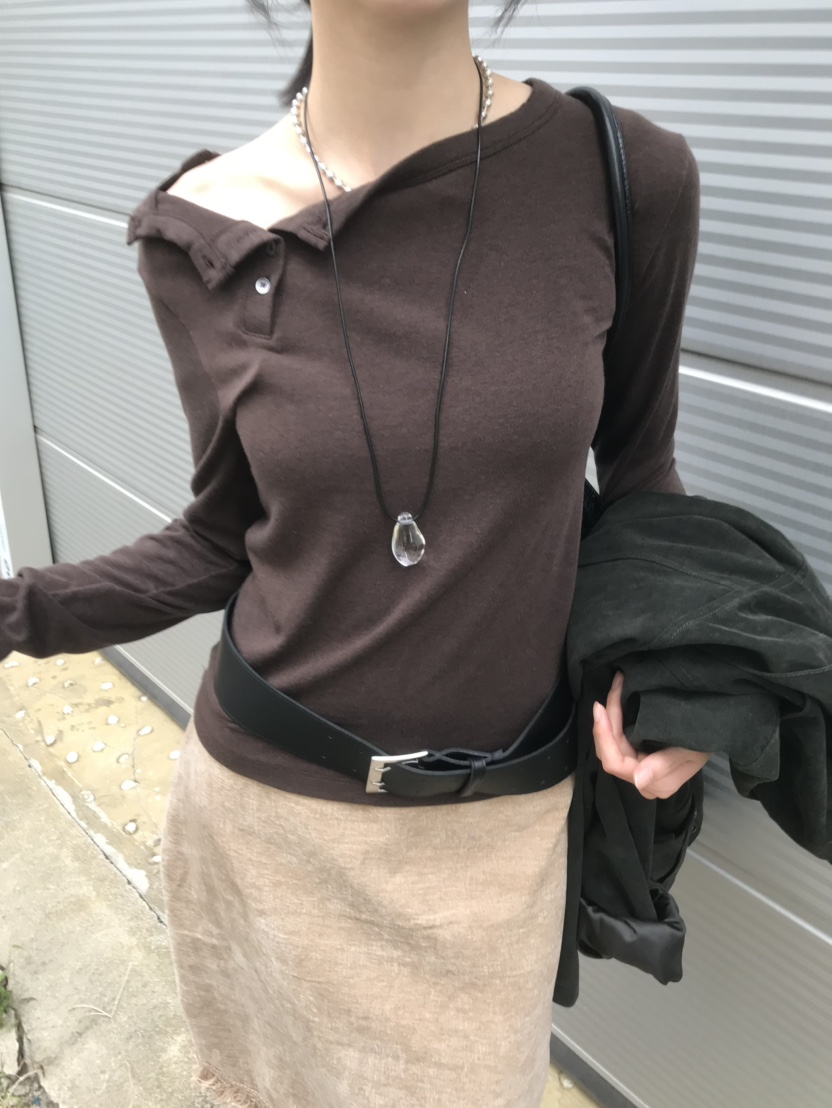 LOFN東大門代購女裝新款推薦熱賣時尚人氣真品休閑長袖T恤LOFN長袖T恤