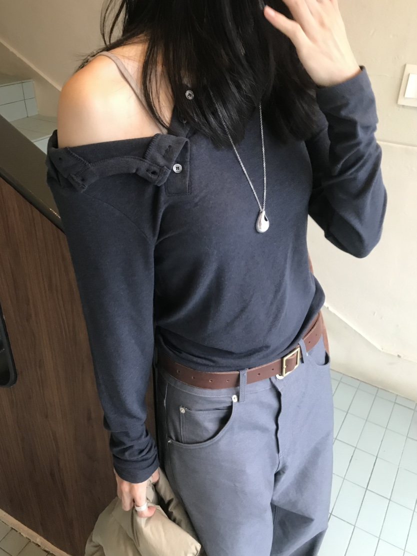 LOFN東大門代購女裝新款推薦熱賣時尚人氣真品休閑長袖T恤LOFN長袖T恤