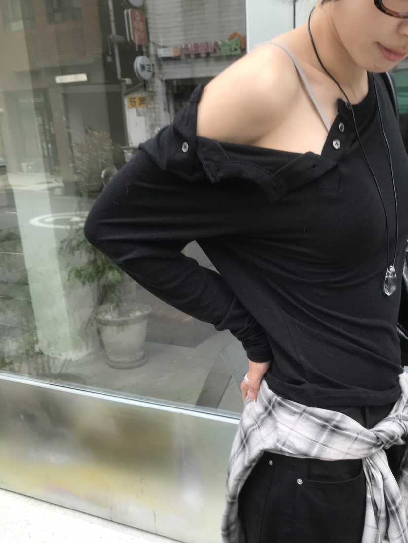 LOFN東大門代購女裝新款推薦熱賣時尚人氣真品休閑長袖T恤LOFN長袖T恤