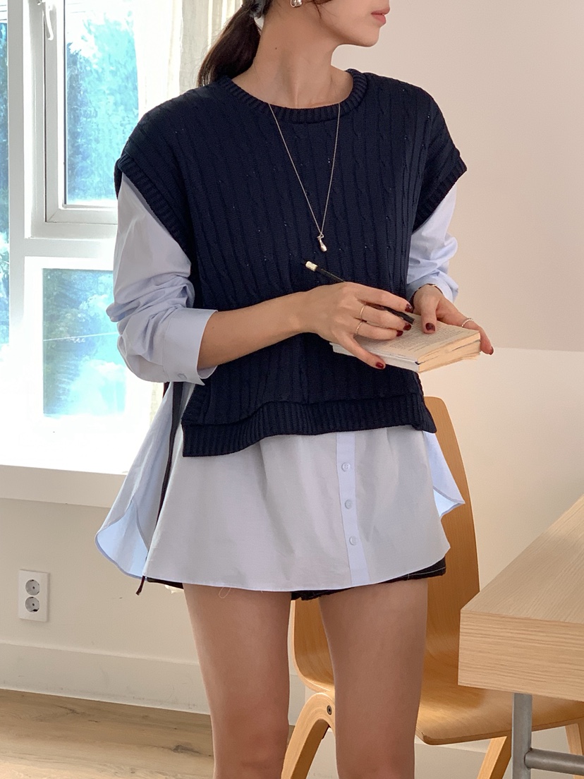 RE:FRESH-L東大門實拍女士新款熱賣推薦人氣休閑襯衫蕾絲衫RE:FRESH-L襯衫/蕾絲衫