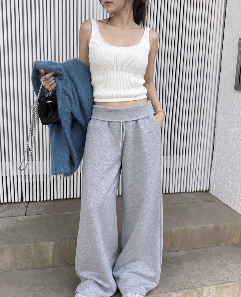 PAIRING東大門直郵女裝新款熱賣推薦真品時尚人氣休閑褲羅紋PAIRING休閑褲
