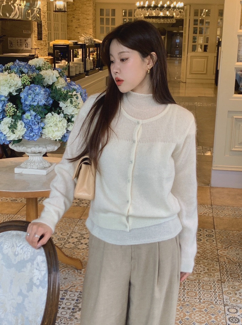 LA CREME韓國代購女裝新品推薦休閑真品針織衫馬海毛柔軟LA CREME針織衫