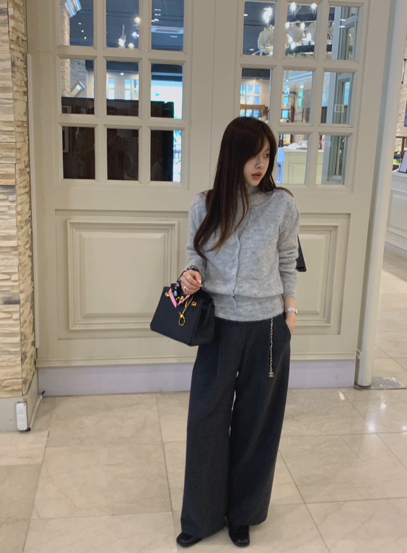 LA CREME韓國代購女裝新品推薦休閑真品針織衫馬海毛柔軟LA CREME針織衫