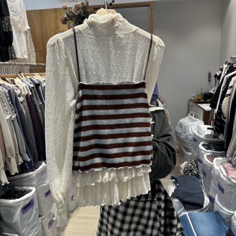 MARI CO韓國直郵女士新款人氣吊帶背心不含內搭貂皮無袖MARI CO吊帶/背心