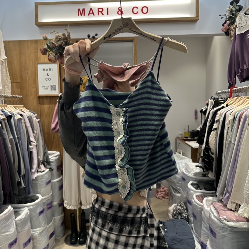 MARI CO韓國直郵女士新款人氣吊帶背心不含內搭貂皮無袖MARI CO吊帶/背心圖色2