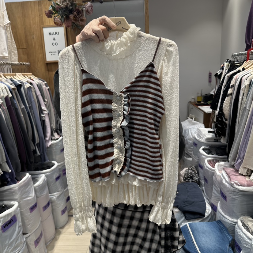 MARI CO韓國直郵女士新款人氣吊帶背心不含內搭貂皮無袖MARI CO吊帶/背心圖色3