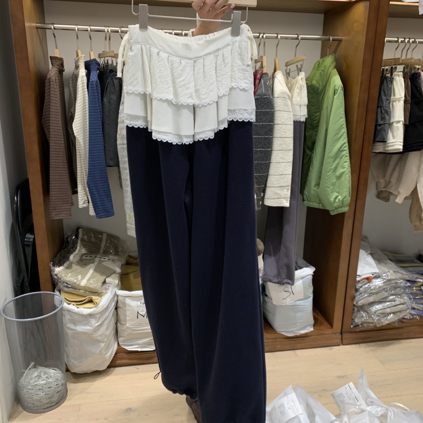 THE CAMEL東大門實拍女裝新品真品休閑褲加絨the came_l 家休閑褲圖色2深藍色