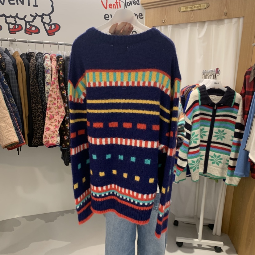 VENTI韓國直郵女士新品推薦真品熱賣時尚休閑人氣毛衣提花VENTI毛衣
