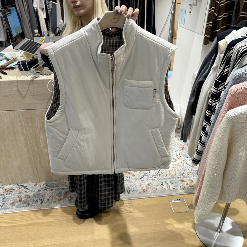 TIZZI東大門代購女士新款推薦熱賣人氣時尚休閑馬甲兩面穿TIZZI馬甲圖色1