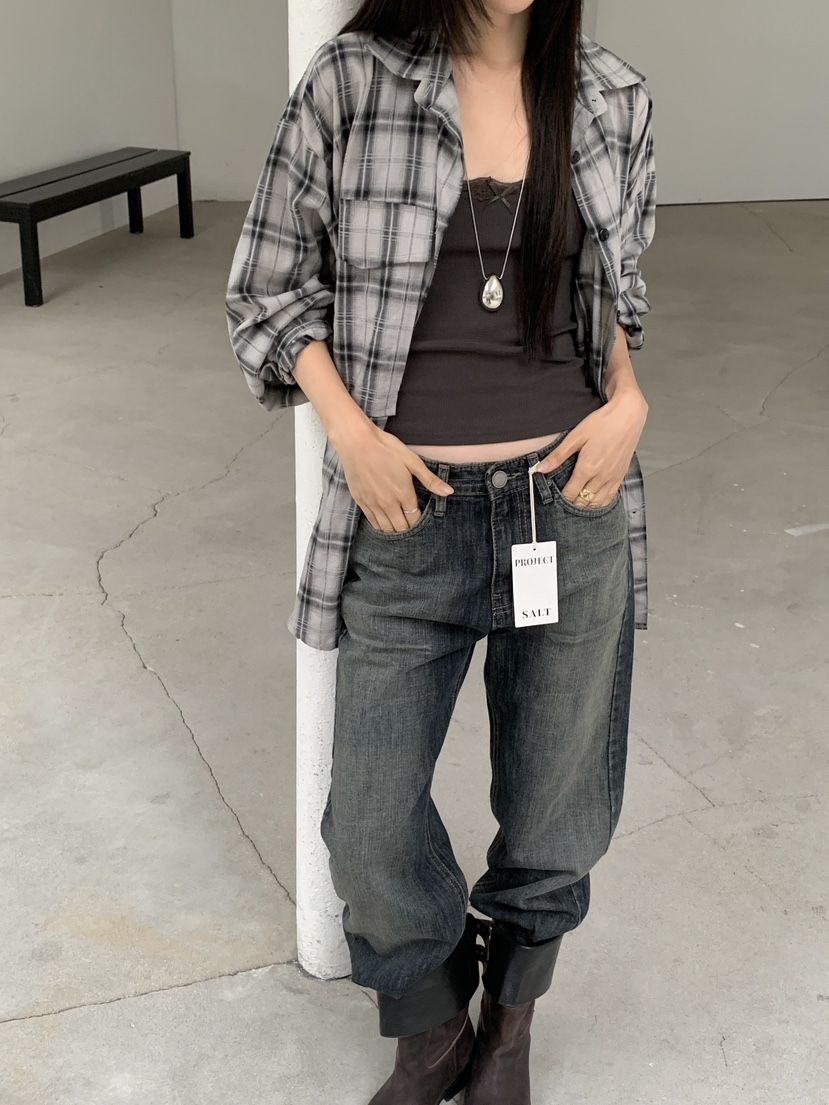 PROJECT SALT東大門代購女裝新款休閑牛仔褲PROJECT SALT牛仔褲