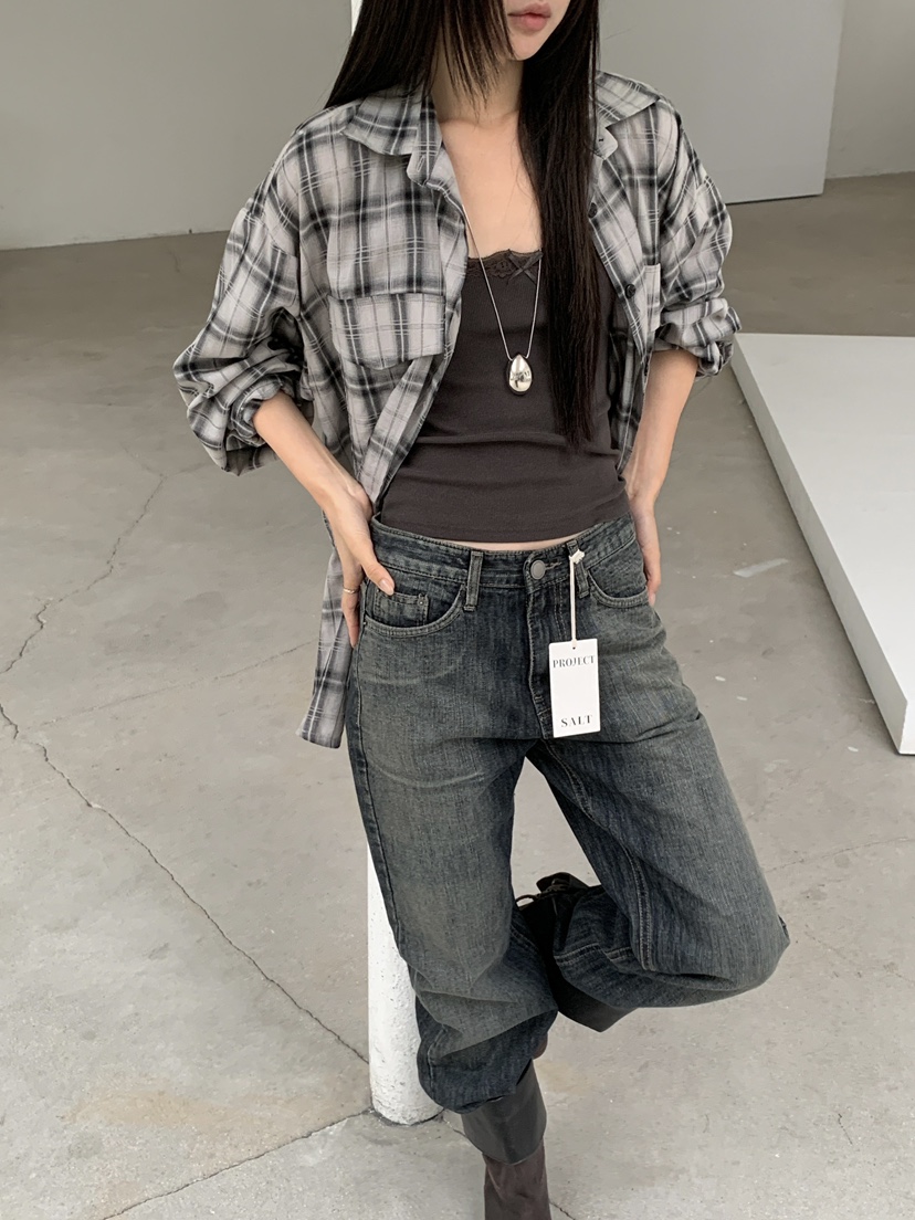 PROJECT SALT東大門代購女裝新款休閑牛仔褲PROJECT SALT牛仔褲