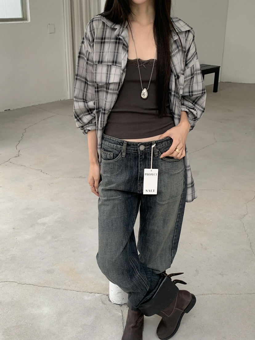 PROJECT SALT東大門代購女裝新款休閑牛仔褲PROJECT SALT牛仔褲
