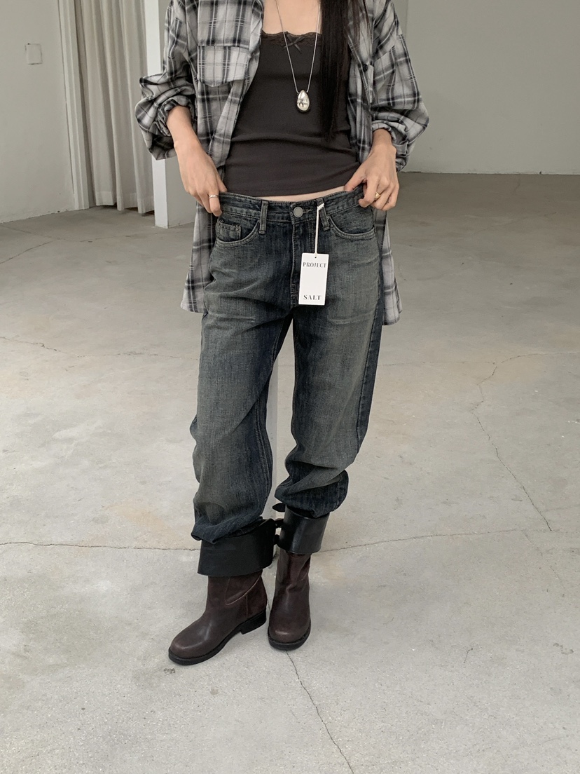 PROJECT SALT東大門代購女裝新款休閑牛仔褲PROJECT SALT牛仔褲圖色1