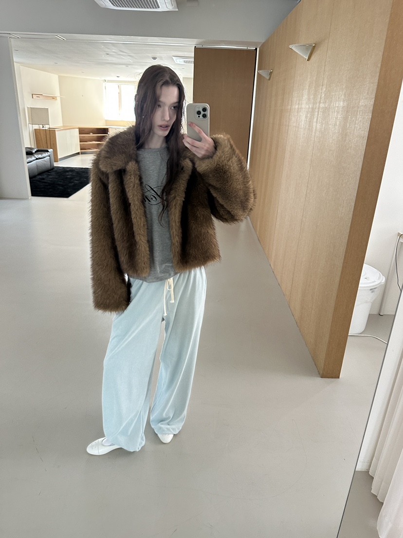 BOWIE韓國直郵女士新品真品推薦休閑時尚熱賣休閑褲抽繩絲絨BOWIE休閑褲