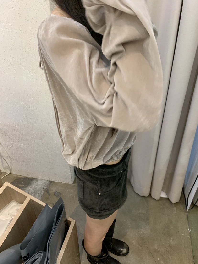 PLOVER韓國代購女裝新品休閑推薦人氣襯衫蕾絲衫天鵝絨褶皺PLO_VER襯衫/蕾絲衫