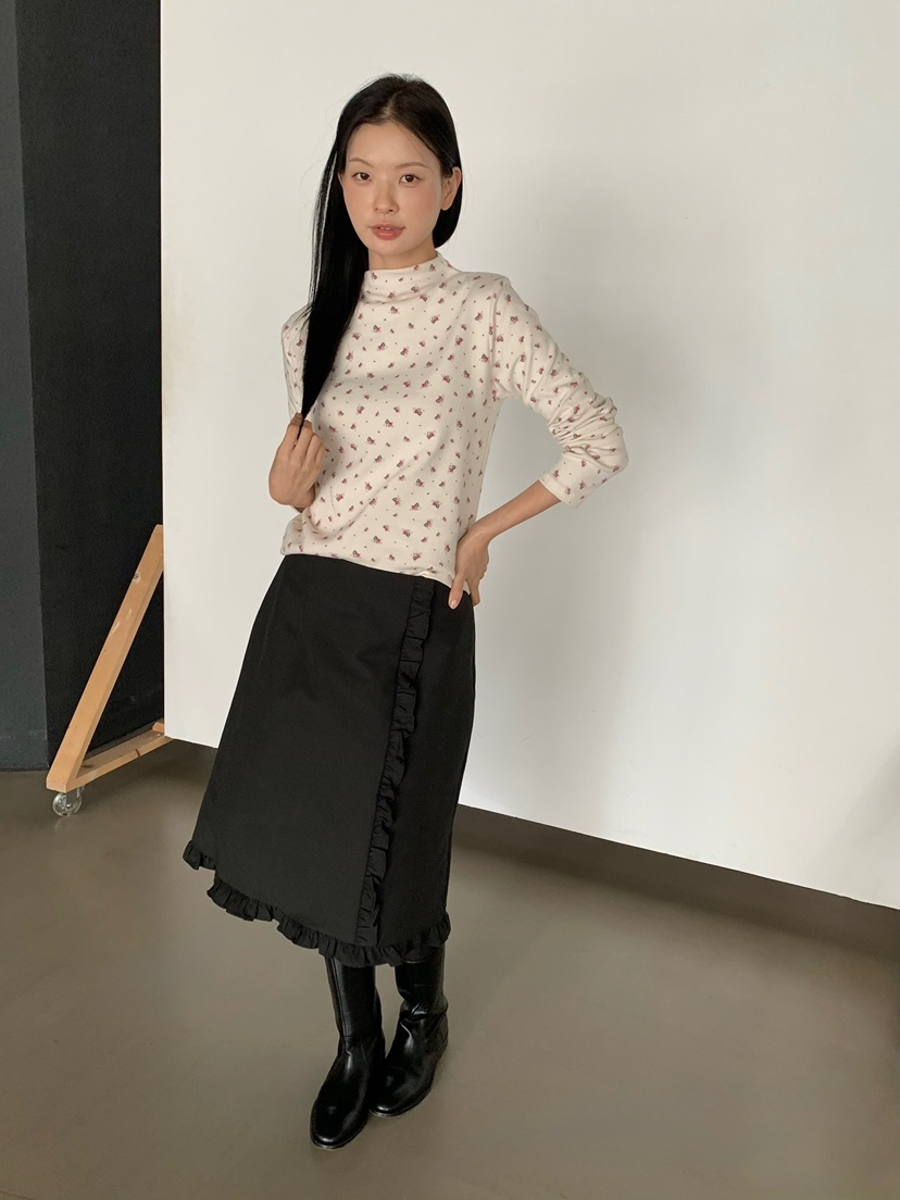 LOVEMYSANTA東大門實拍女裝新品時尚推薦半身裙中短裙荷葉邊LOVEMYSANTA半身裙/中短裙