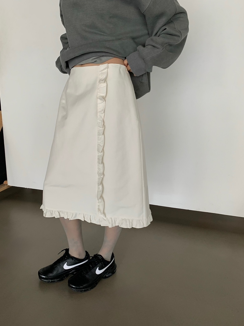 LOVEMYSANTA東大門實拍女裝新品時尚推薦半身裙中短裙荷葉邊LOVEMYSANTA半身裙/中短裙圖色1
