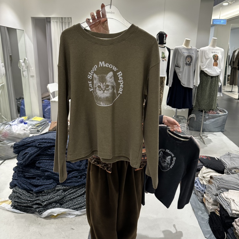 COMBO韓國代購女士新品時尚推薦真品休閑人氣熱賣長袖T恤COM_BO長袖T恤圖色3
