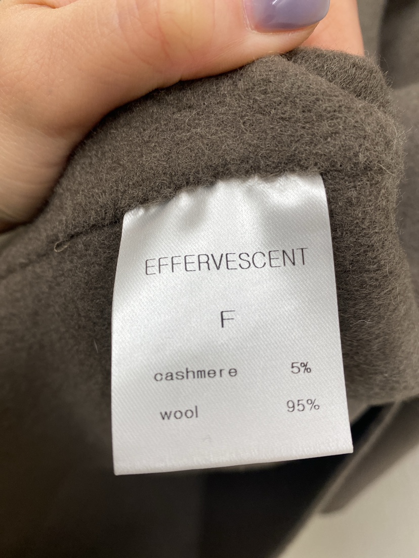 EFFERVESCENT東大門實拍女裝新款休閑中長款大衣羊絨高領evc/effervescent中長款大衣