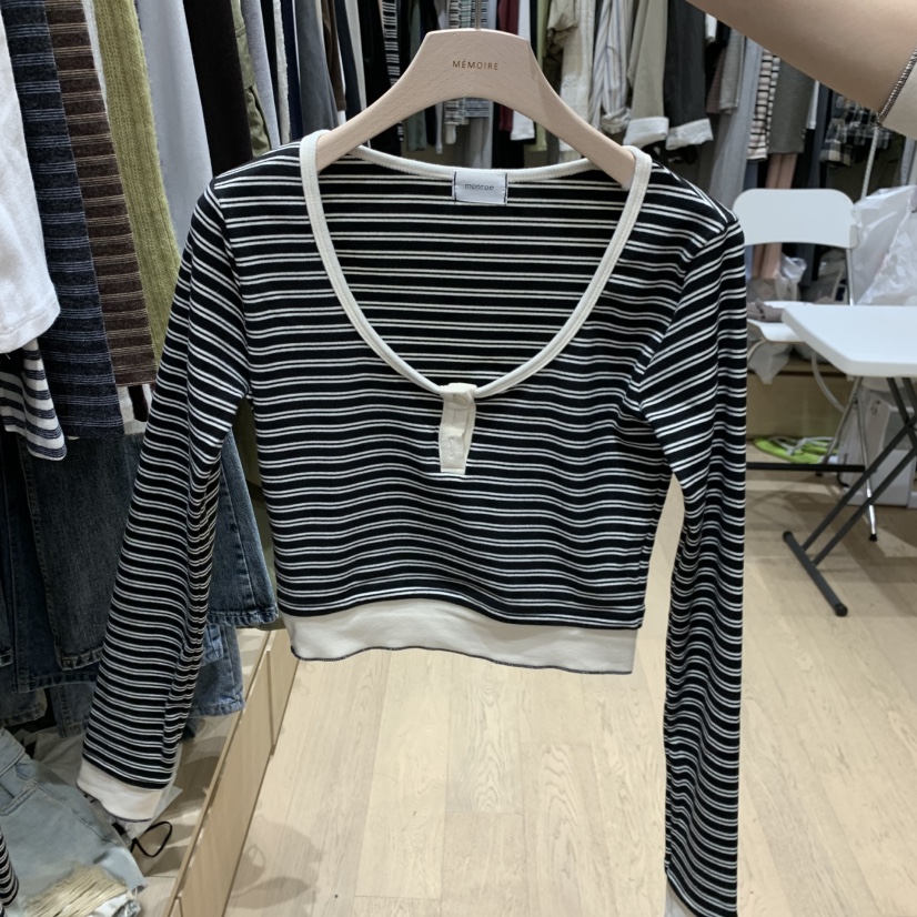 MONROE韓國代購女士新品時尚推薦人氣熱賣真品休閑長袖T恤MONROE長袖T恤圖色3