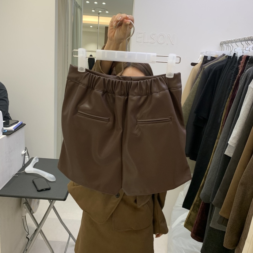 ELSON韓國代購女裝新品熱賣休閑時尚推薦人氣真品短褲皮褲ELSON短褲