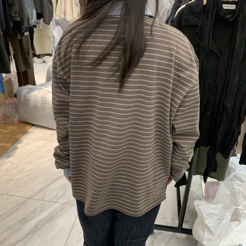 POWDER韓國代購女士新品人氣時尚熱賣真品休閑推薦長袖T恤POWDER長袖T恤