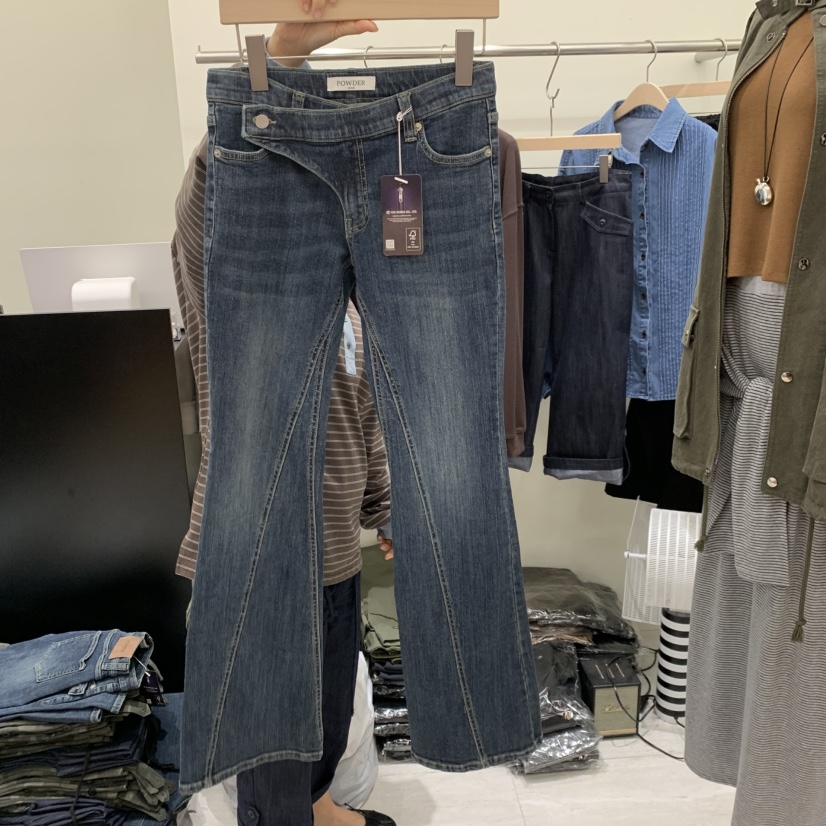 POWDER東大門實拍女裝新品休閑熱賣推薦真品人氣時尚牛仔褲POWDER牛仔褲圖色1