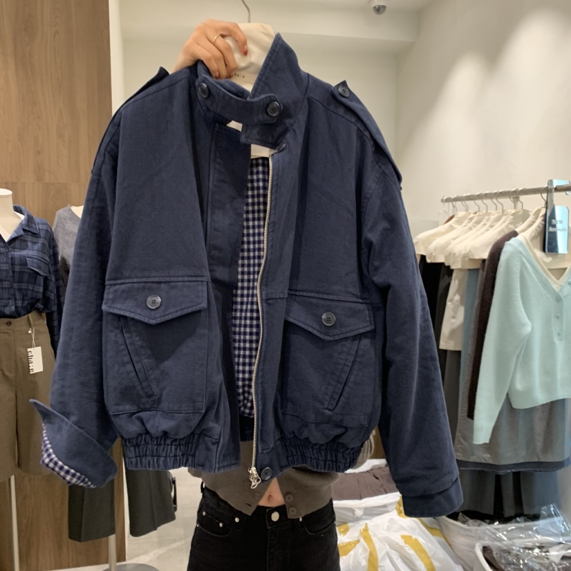 CHAE韓國代購女裝新品推薦熱賣人氣時尚短款棉服水洗夾棉CHAE短款棉服圖色2