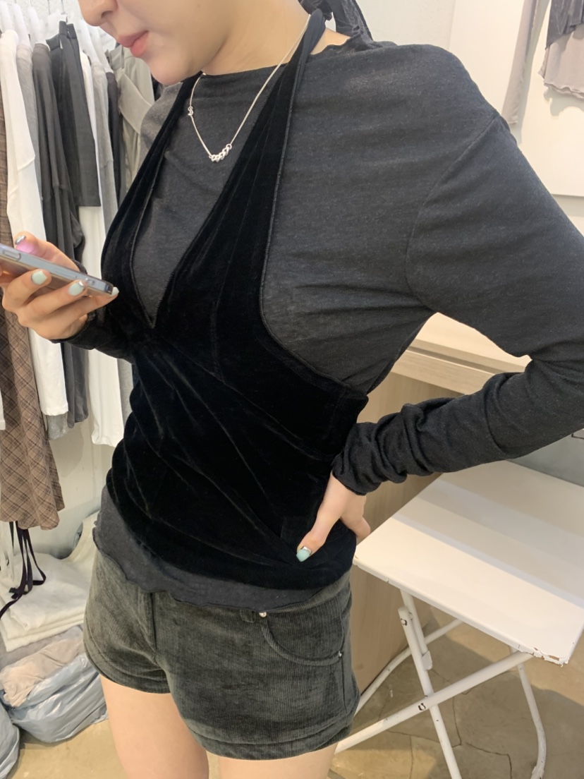 PLOVER韓國直郵女裝新款時尚休閑真品熱賣人氣套裝天鵝絨PLO_VER套裝