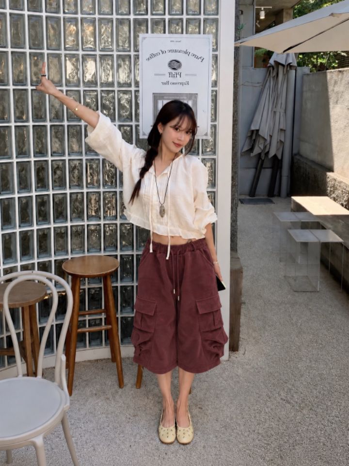 HEY/TO SEWING東大門實拍女裝新品推薦熱賣人氣短褲棉質BY HEY/TO SEWING短褲圖色2