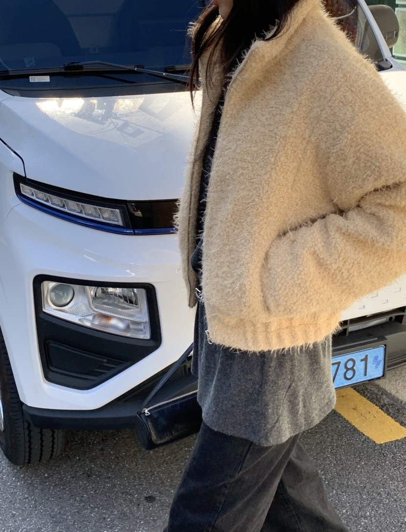 NOUVEAU韓國直郵女士新款時尚休閑真品熱賣人氣夾克皮草高領NOUVEAU夾克