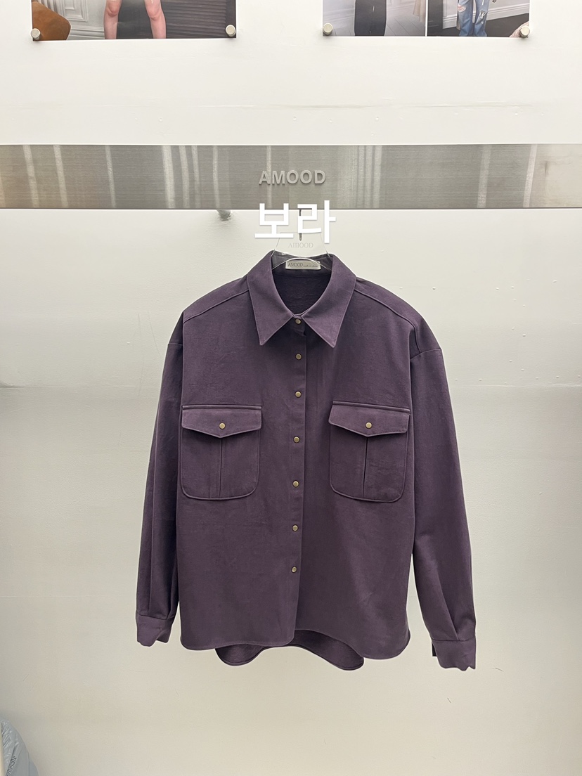 AMOOD韓國直郵女裝新款時尚真品休閑熱賣人氣襯衫蕾絲衫口袋AMOOD襯衫/蕾絲衫圖色1