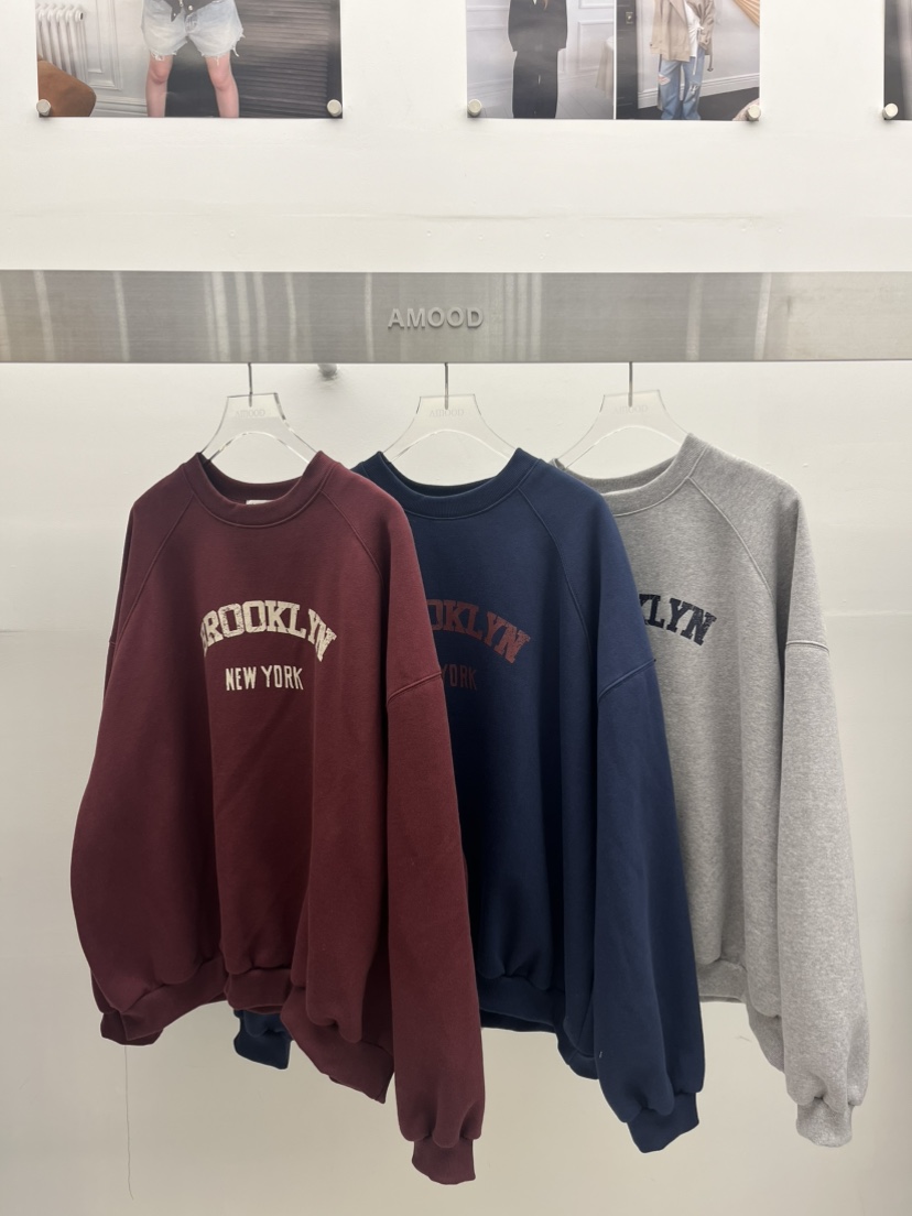 AMOOD韓國直郵女裝新品時尚推薦真品熱賣人氣衛衣抓絨運動AMOOD衛衣